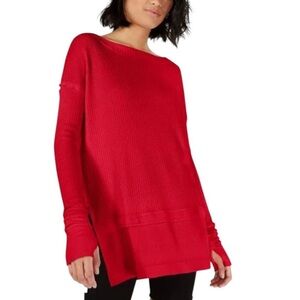 We The Free Women's Free People North Shore Waffle Thermal Knit Tunic Top XS